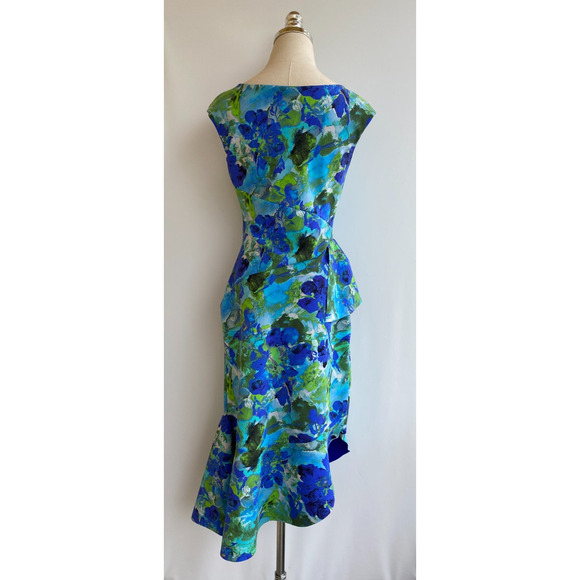 Chiara Boni La Petite Robe Dilone Floral Ruffle Mid Length Dress Size 42, US 6 - Picture 9 of 12